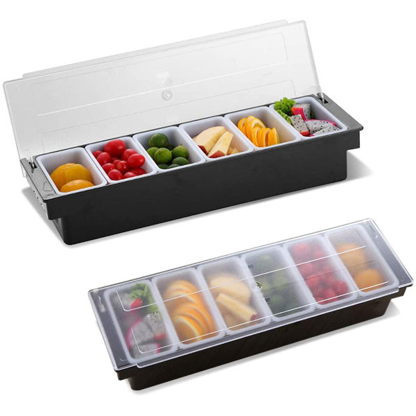 Prep & Savour Fruit, Veggie & Condiment Caddy With Lid Dispenser Tray